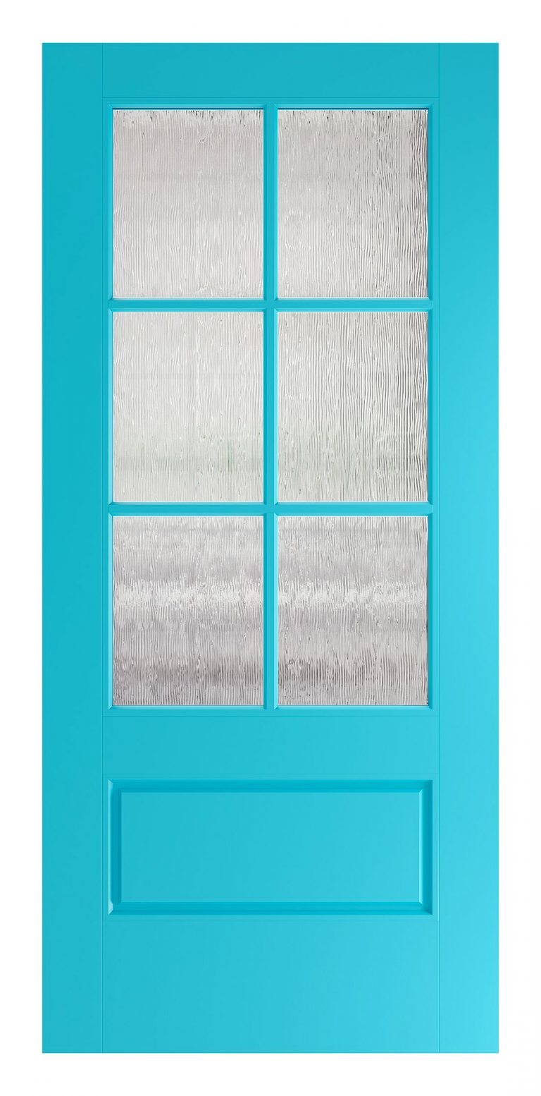 3 4 Lite Flush Glazed 6 Lite Grid Door With Chord Glass In Oxygen Advisar